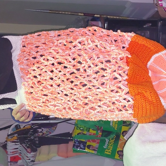 Handmade XL Reverseable Citrus Shopping Bag - Picture 5 of 6